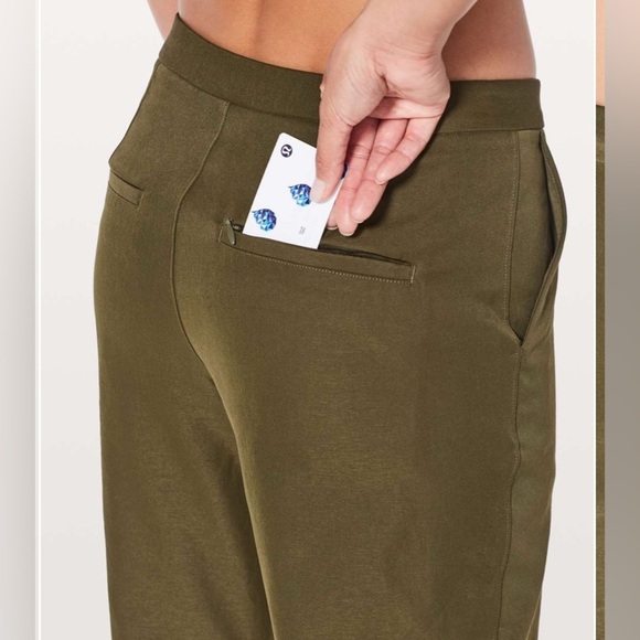 Lululemon | City Trek Trouser Military Olive Green Commute Travel Office Size 10 - Picture 5 of 16